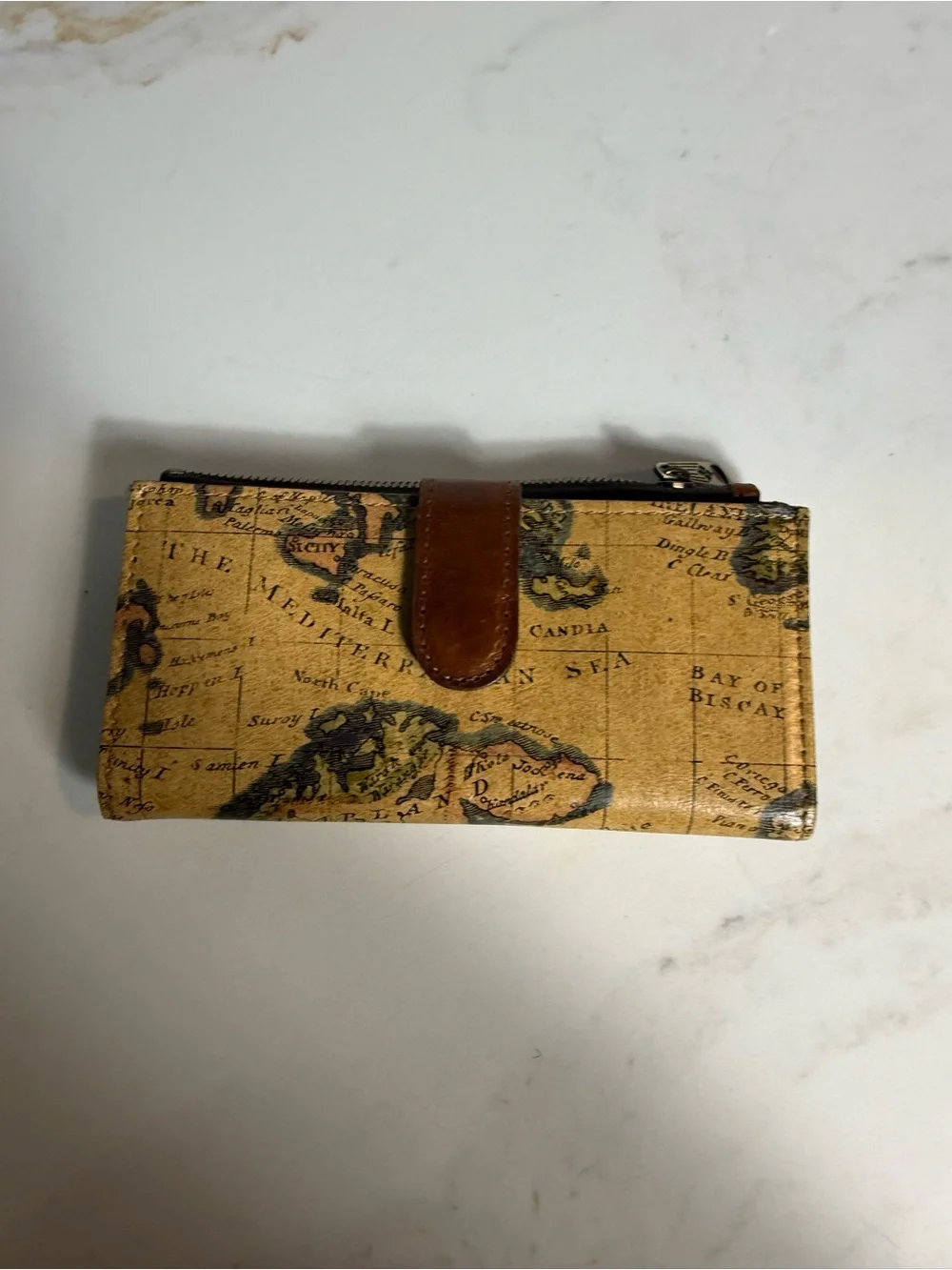 Patricia Nash Nazari Leather Mini Wallet European Map